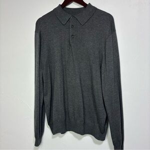 Duck Head Classic Men's Large Collared Sweater Cotton Modal Gray Soft Cozy